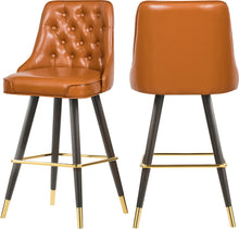 Load image into Gallery viewer, Portnoy Cognac Faux Leather Counter/Bar Stool
