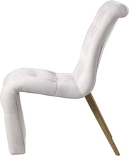Load image into Gallery viewer, Curve Cream Velvet Dining Chair
