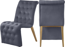 Load image into Gallery viewer, Curve Grey Velvet Dining Chair image
