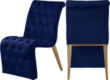 Load image into Gallery viewer, Curve Navy Velvet Dining Chair image

