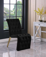 Load image into Gallery viewer, Curve Black Velvet Dining Chair
