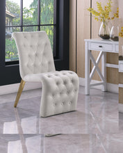 Load image into Gallery viewer, Curve Cream Velvet Dining Chair
