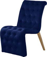 Load image into Gallery viewer, Curve Navy Velvet Dining Chair
