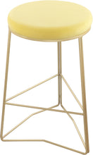 Load image into Gallery viewer, Tres Yellow Velvet Counter Stool image
