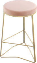 Load image into Gallery viewer, Tres Pink Velvet Counter Stool image
