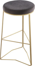 Load image into Gallery viewer, Tres Grey Velvet Bar Stool image

