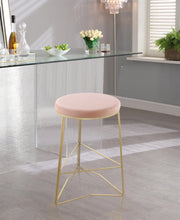 Load image into Gallery viewer, Tres Pink Velvet Counter Stool
