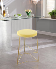 Load image into Gallery viewer, Tres Yellow Velvet Counter Stool
