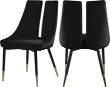 Load image into Gallery viewer, Sleek Black Velvet Dining Chair image
