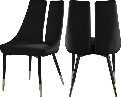 Sleek Black Velvet Dining Chair image