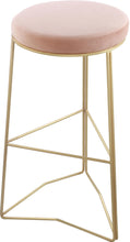 Load image into Gallery viewer, Tres Pink Velvet Bar Stool image
