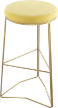 Load image into Gallery viewer, Tres Yellow Velvet Bar Stool image
