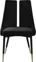 Load image into Gallery viewer, Sleek Black Velvet Dining Chair
