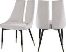 Load image into Gallery viewer, Sleek Cream Velvet Dining Chair image
