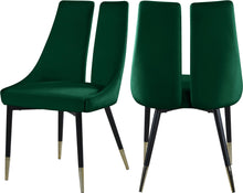 Load image into Gallery viewer, Sleek Green Velvet Dining Chair image
