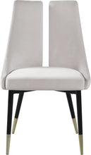 Load image into Gallery viewer, Sleek Cream Velvet Dining Chair
