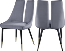 Load image into Gallery viewer, Sleek Grey Velvet Dining Chair image

