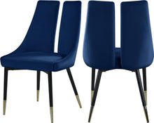 Load image into Gallery viewer, Sleek Navy Velvet Dining Chair image
