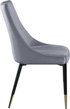Load image into Gallery viewer, Sleek Grey Velvet Dining Chair
