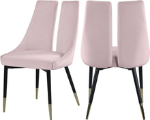 Load image into Gallery viewer, Sleek Pink Velvet Dining Chair image
