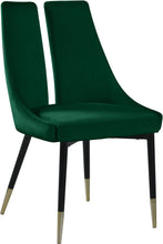 Load image into Gallery viewer, Sleek Green Velvet Dining Chair
