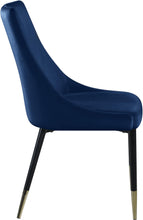 Load image into Gallery viewer, Sleek Navy Velvet Dining Chair

