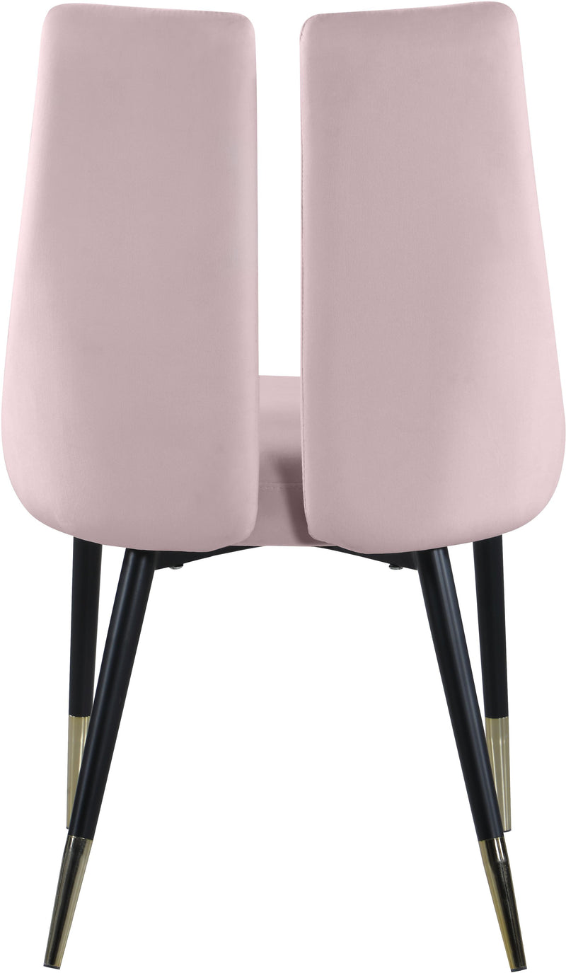Sleek Pink Velvet Dining Chair