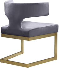 Load image into Gallery viewer, Alexandra Grey Velvet Dining Chair
