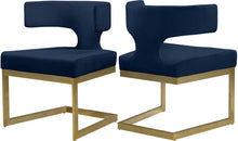 Load image into Gallery viewer, Alexandra Navy Velvet Dining Chair image
