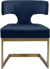 Load image into Gallery viewer, Alexandra Navy Velvet Dining Chair
