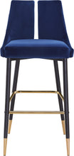 Load image into Gallery viewer, Sleek Navy Velvet Stool
