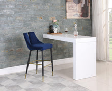 Load image into Gallery viewer, Sleek Navy Velvet Stool
