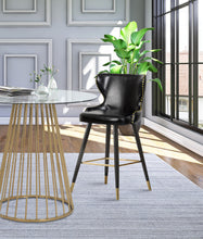 Load image into Gallery viewer, Hendrix Black Faux Leather Counter/Bar Stool
