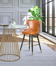 Load image into Gallery viewer, Hendrix Cognac Faux Leather Counter/Bar Stool
