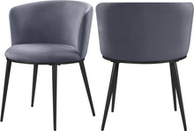 Load image into Gallery viewer, Skylar Grey Velvet Dining Chair
