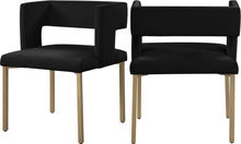 Load image into Gallery viewer, Caleb Black Velvet Dining Chair image
