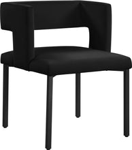 Load image into Gallery viewer, Caleb Black Velvet Dining Chair
