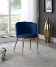 Load image into Gallery viewer, Skylar Navy Velvet Dining Chair
