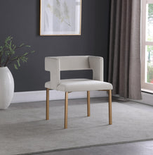 Load image into Gallery viewer, Caleb Cream Velvet Dining Chair
