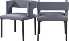 Load image into Gallery viewer, Caleb Grey Velvet Dining Chair
