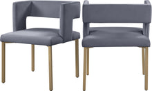 Load image into Gallery viewer, Caleb Grey Velvet Dining Chair image
