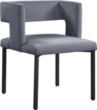 Load image into Gallery viewer, Caleb Grey Velvet Dining Chair

