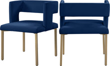 Load image into Gallery viewer, Caleb Navy Velvet Dining Chair image
