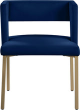 Load image into Gallery viewer, Caleb Navy Velvet Dining Chair
