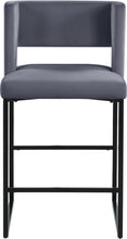 Load image into Gallery viewer, Caleb Grey Velvet Counter Stool
