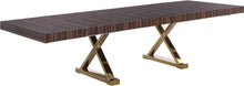 Load image into Gallery viewer, Excel Brown Zebra Wood Veneer Lacquer Extendable Dining Table (3 Boxes) image

