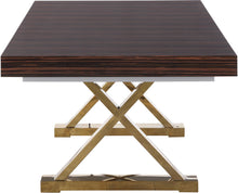 Load image into Gallery viewer, Excel Brown Zebra Wood Veneer Lacquer Extendable Dining Table (3 Boxes)
