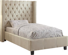 Load image into Gallery viewer, Ashton Beige Linen Twin Bed image
