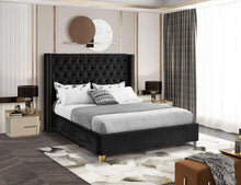 Load image into Gallery viewer, Barolo Black Velvet Queen Bed
