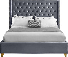 Load image into Gallery viewer, Barolo Grey Velvet Full Bed

